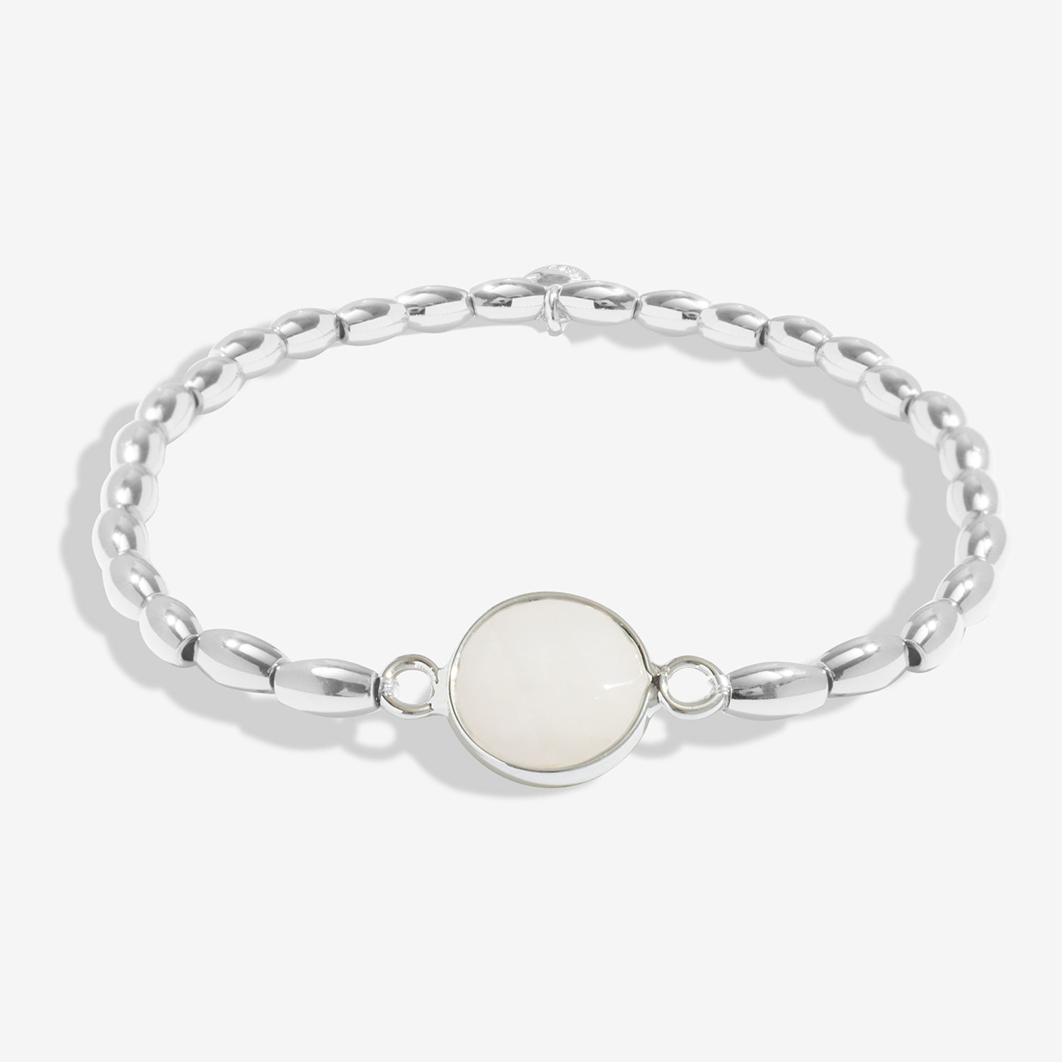 Joma Jewellery Serenity Stones | White Jade | Silver Plated | Bracelet | 17.5cm Stretch