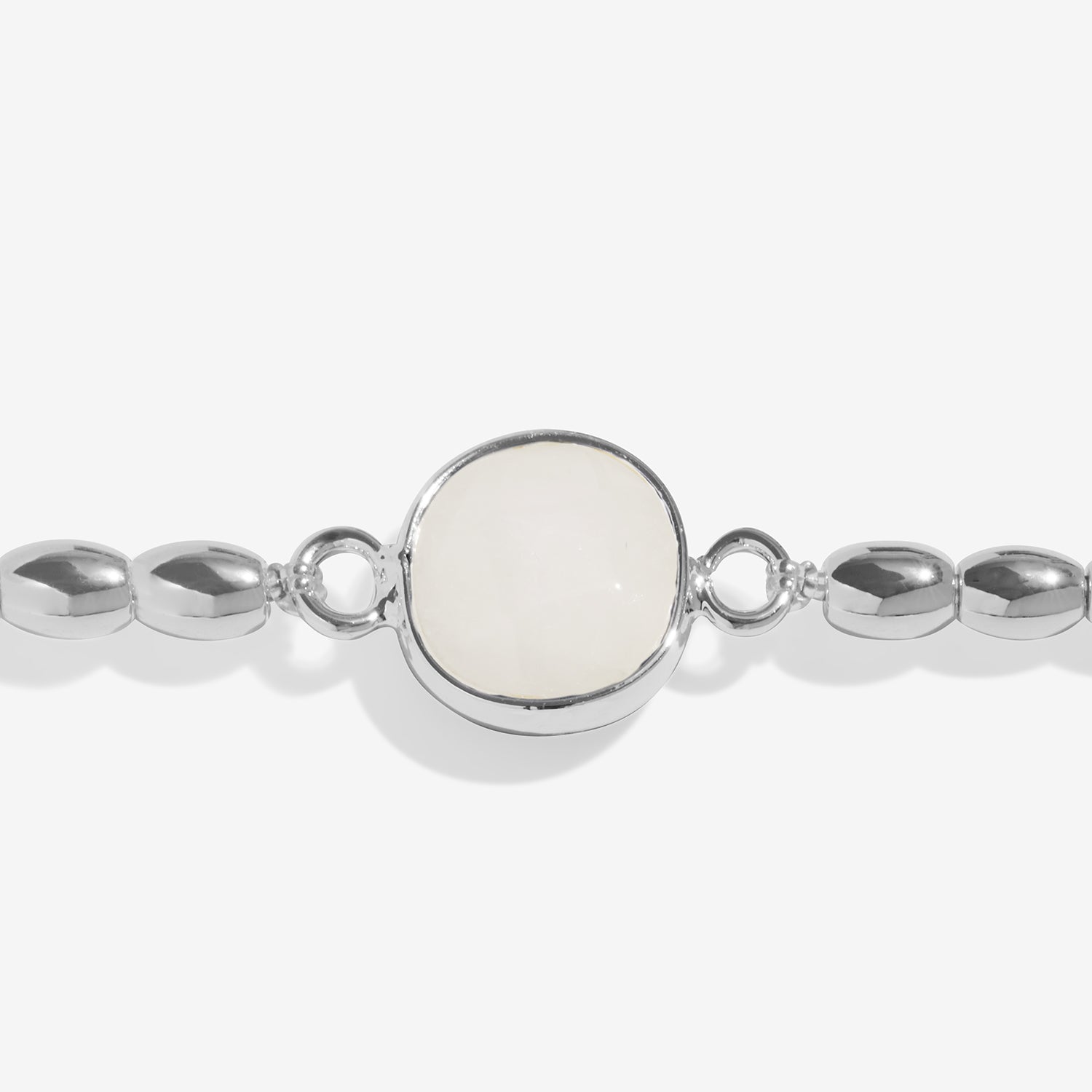 Joma Jewellery Serenity Stones | White Jade | Silver Plated | Bracelet | 17.5cm Stretch
