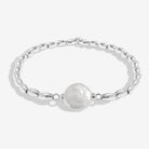 Joma Jewellery Serenity Stones | Freshwater Cultured Pearl | Silver Plated | Bracelet | 17.5cm Stretch