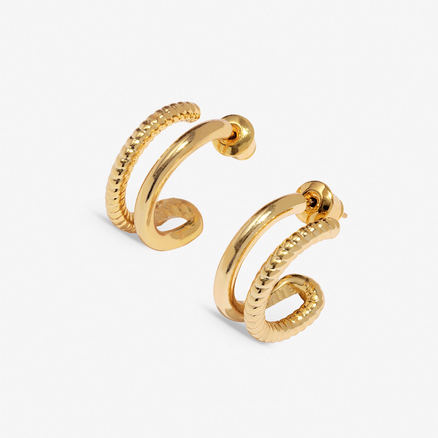Joma Jewellery Soul Shine | Rope Illusion | Gold Plated | Hoop Earrings