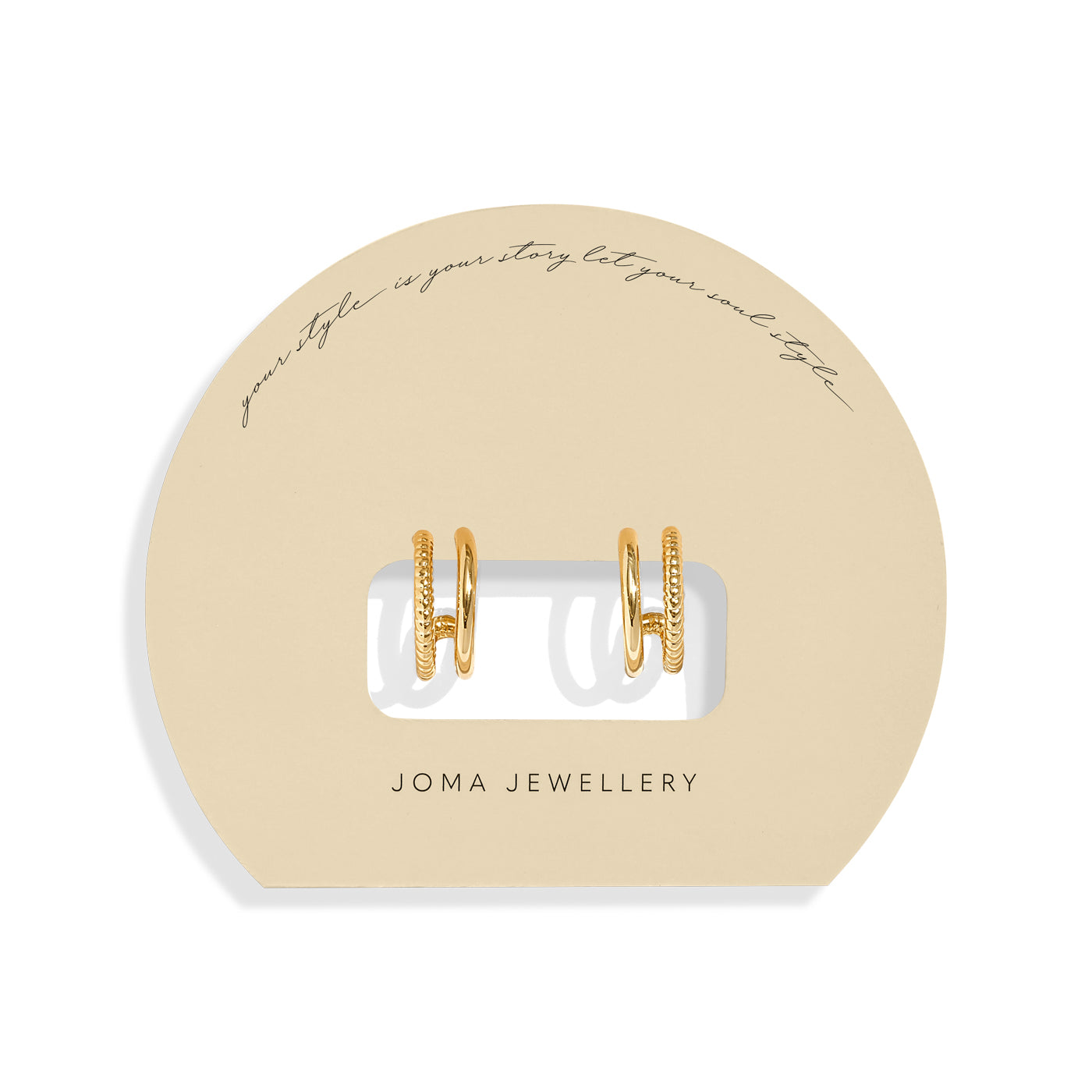 Joma Jewellery Soul Shine | Rope Illusion | Gold Plated | Hoop Earrings