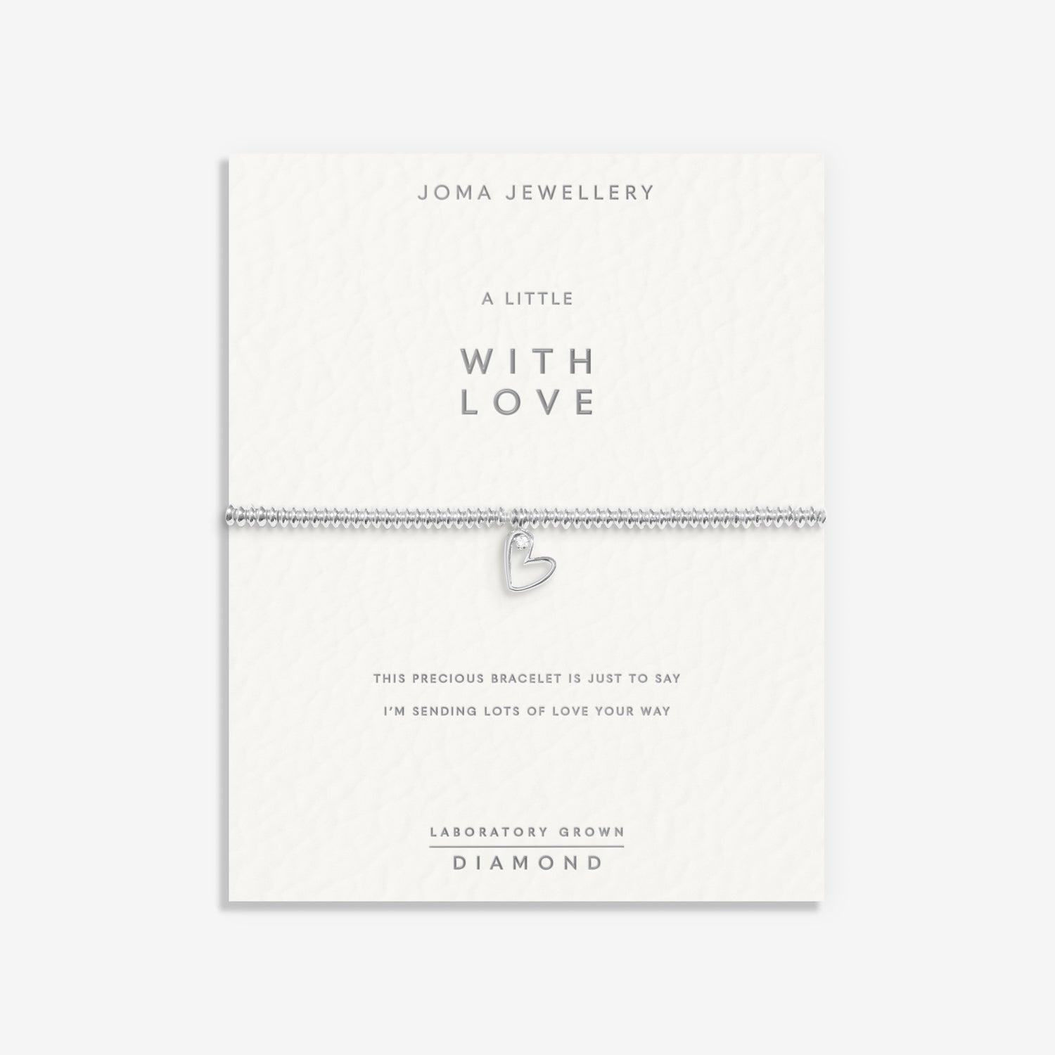 Joma Jewellery Laboratory Grown Diamond A Little | With Love | Silver Plated | Bracelet | 17.5cm Stretch