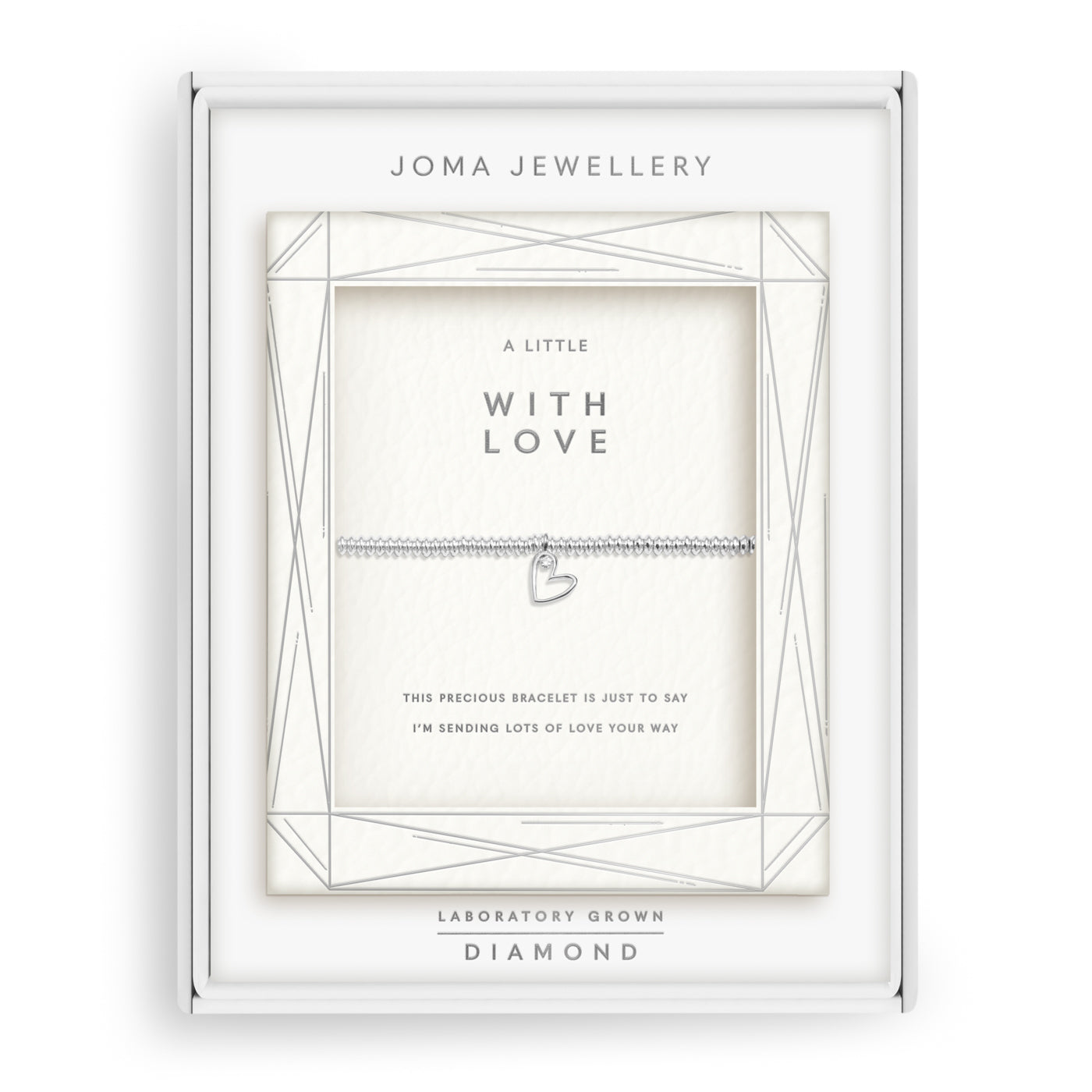Joma Jewellery Laboratory Grown Diamond A Little | With Love | Silver Plated | Bracelet | 17.5cm Stretch