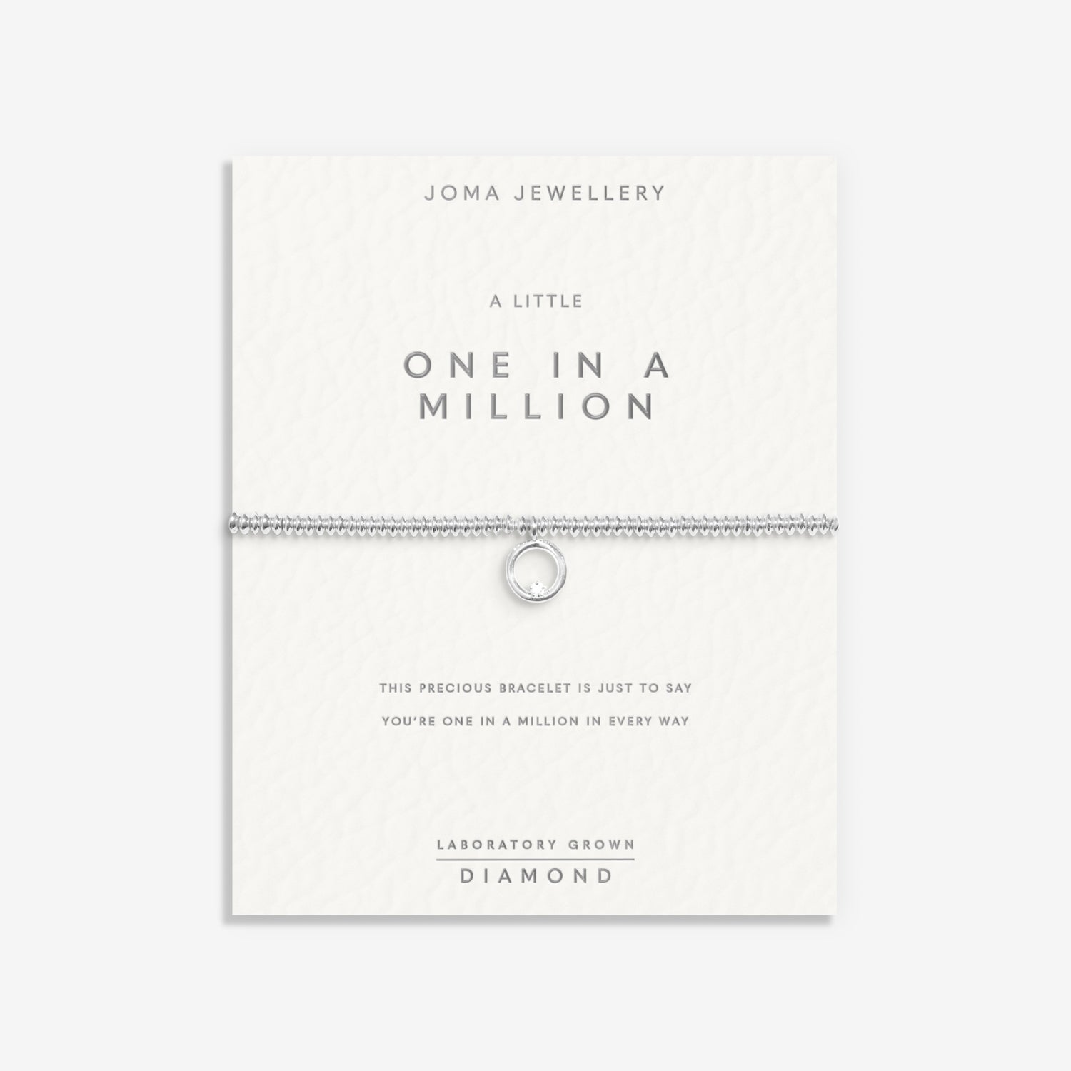 Joma Jewellery Laboratory Grown Diamond A Little | One In A Million | Silver Plated | Bracelet | 17.5cm Stretch