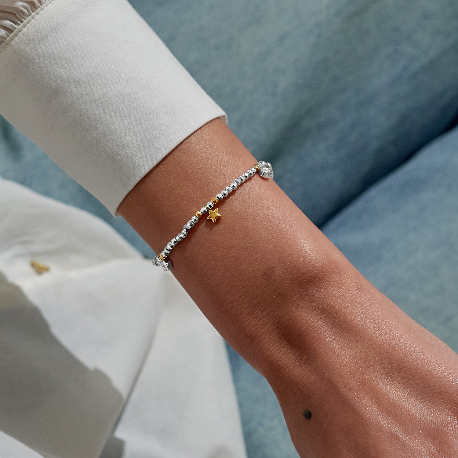 Joma Jewellery Sparkle Confetti A Little | One In A Million | Silver & Gold Plated | Bracelet | 17.5cm Stretch