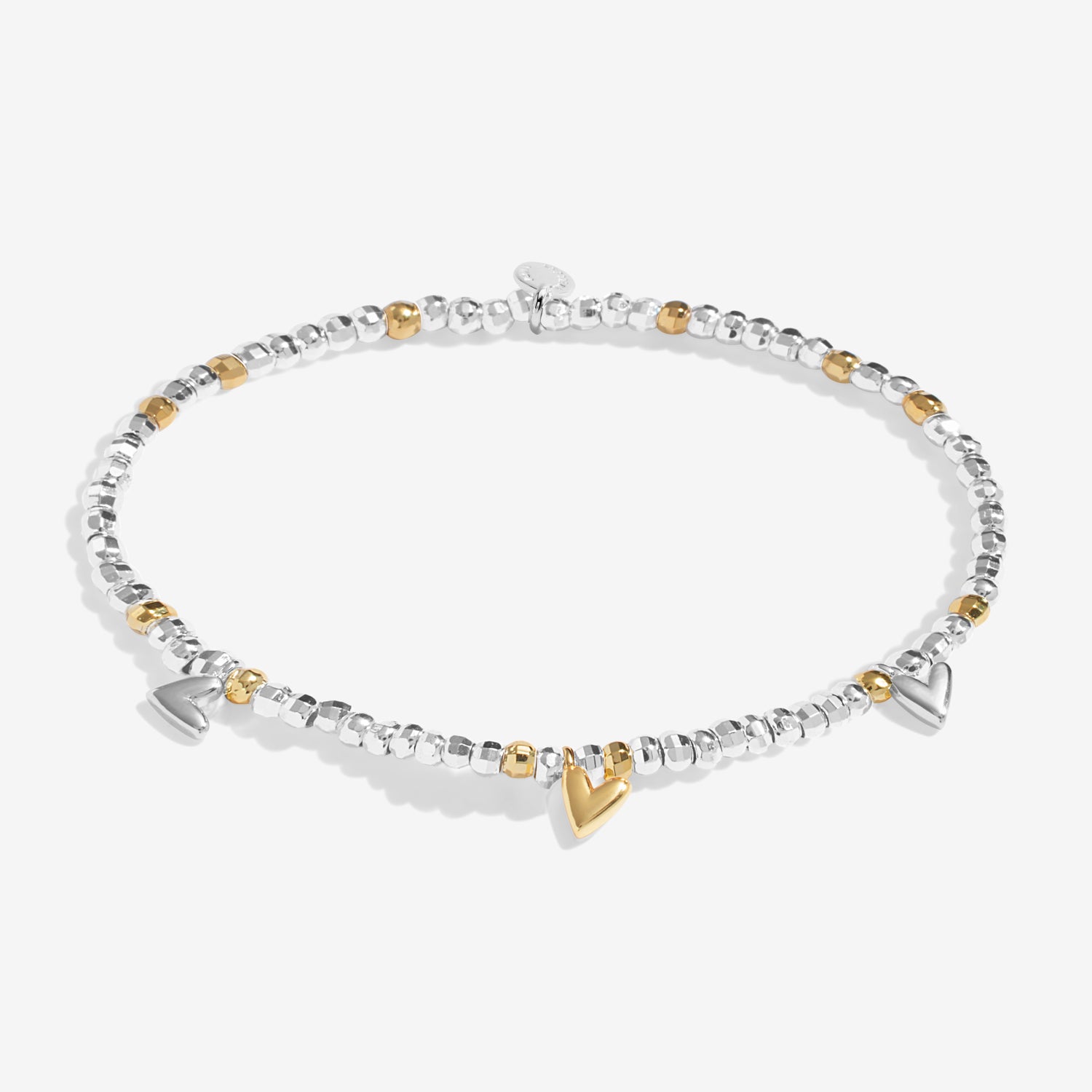Joma Jewellery Sparkle Confetti A Little | Love And Wishes | Silver & Gold Plated | Bracelet | 17.5cm Stretch