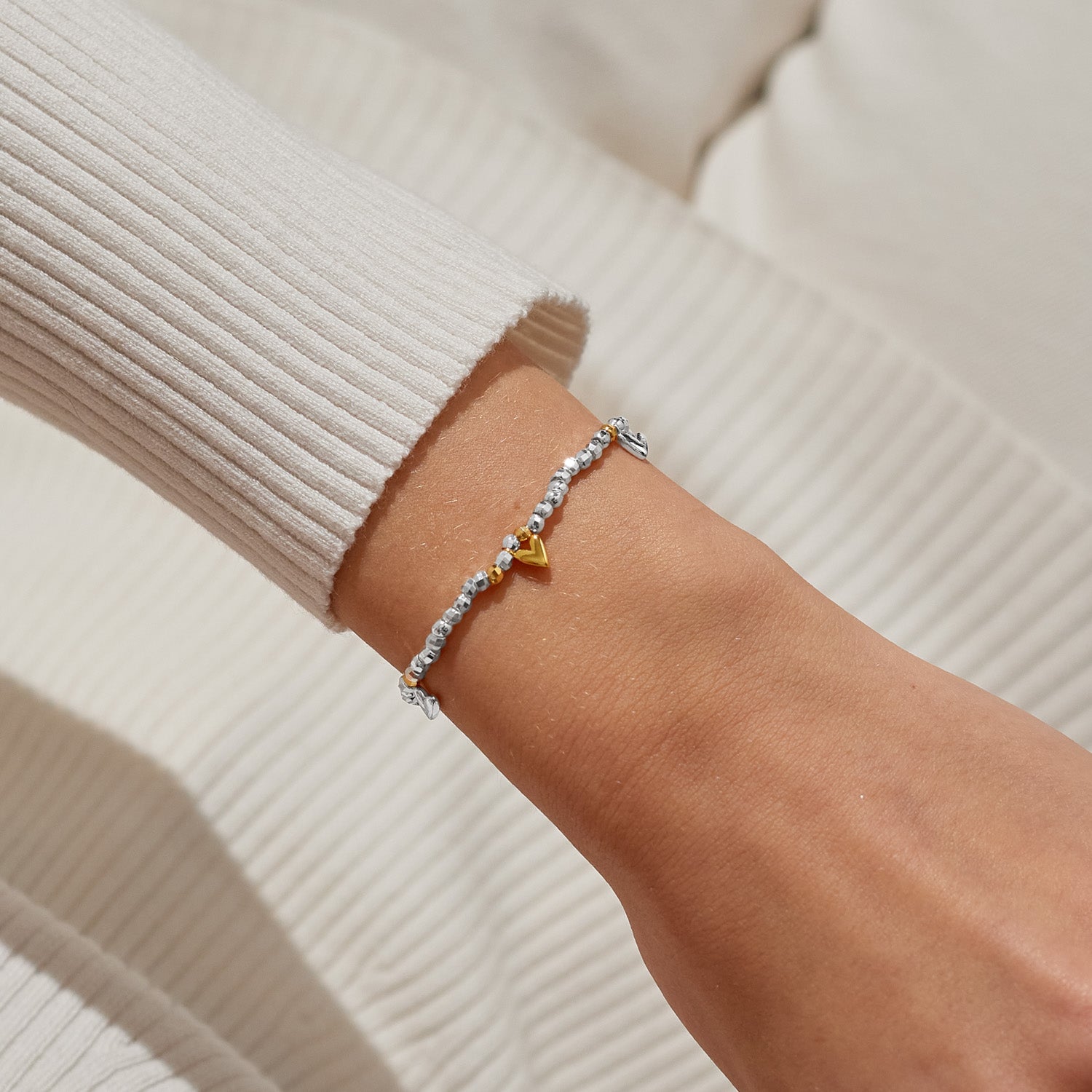 Joma Jewellery Sparkle Confetti A Little | Love And Wishes | Silver & Gold Plated | Bracelet | 17.5cm Stretch