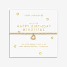 Joma Jewellery Gold A Little | Happy Birthdayâ Beautiful | Gold Plated | Bracelet | 17.5cm Stretch