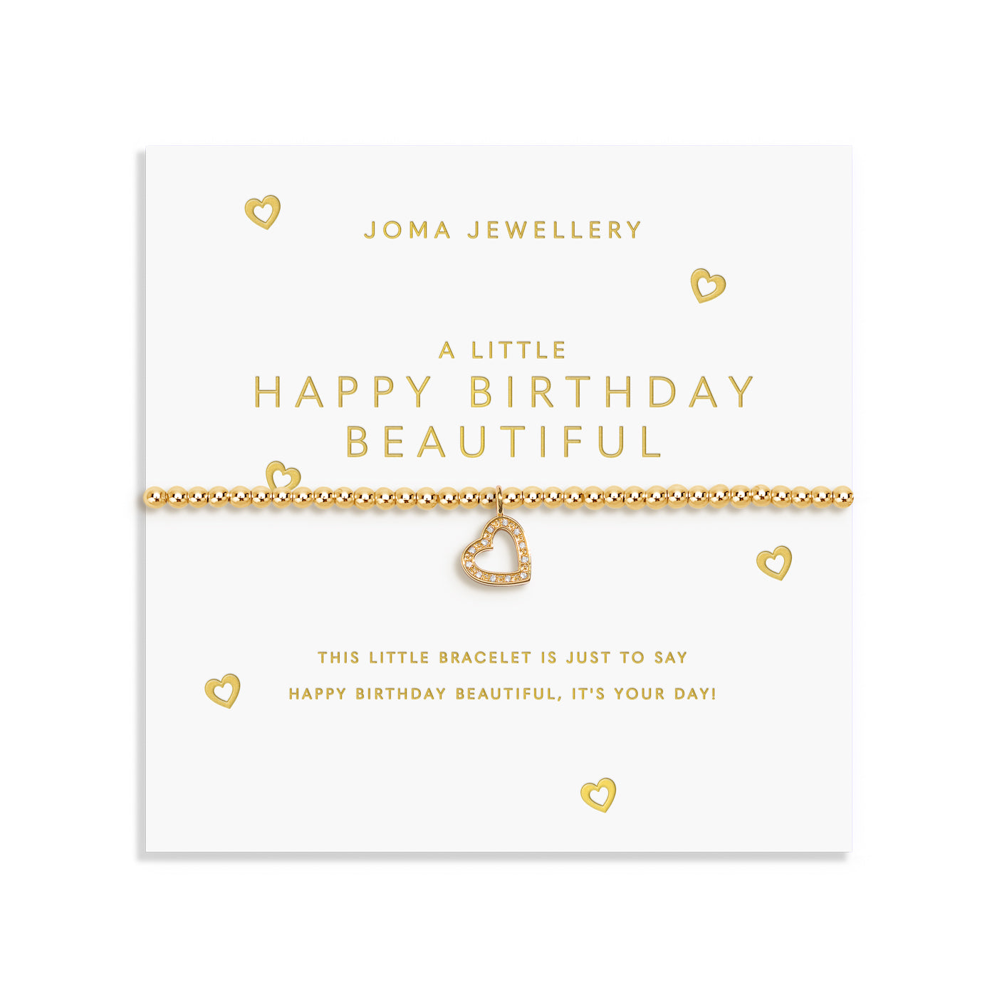Joma Jewellery Gold A Little | Happy Birthdayâ Beautiful | Gold Plated | Bracelet | 17.5cm Stretch