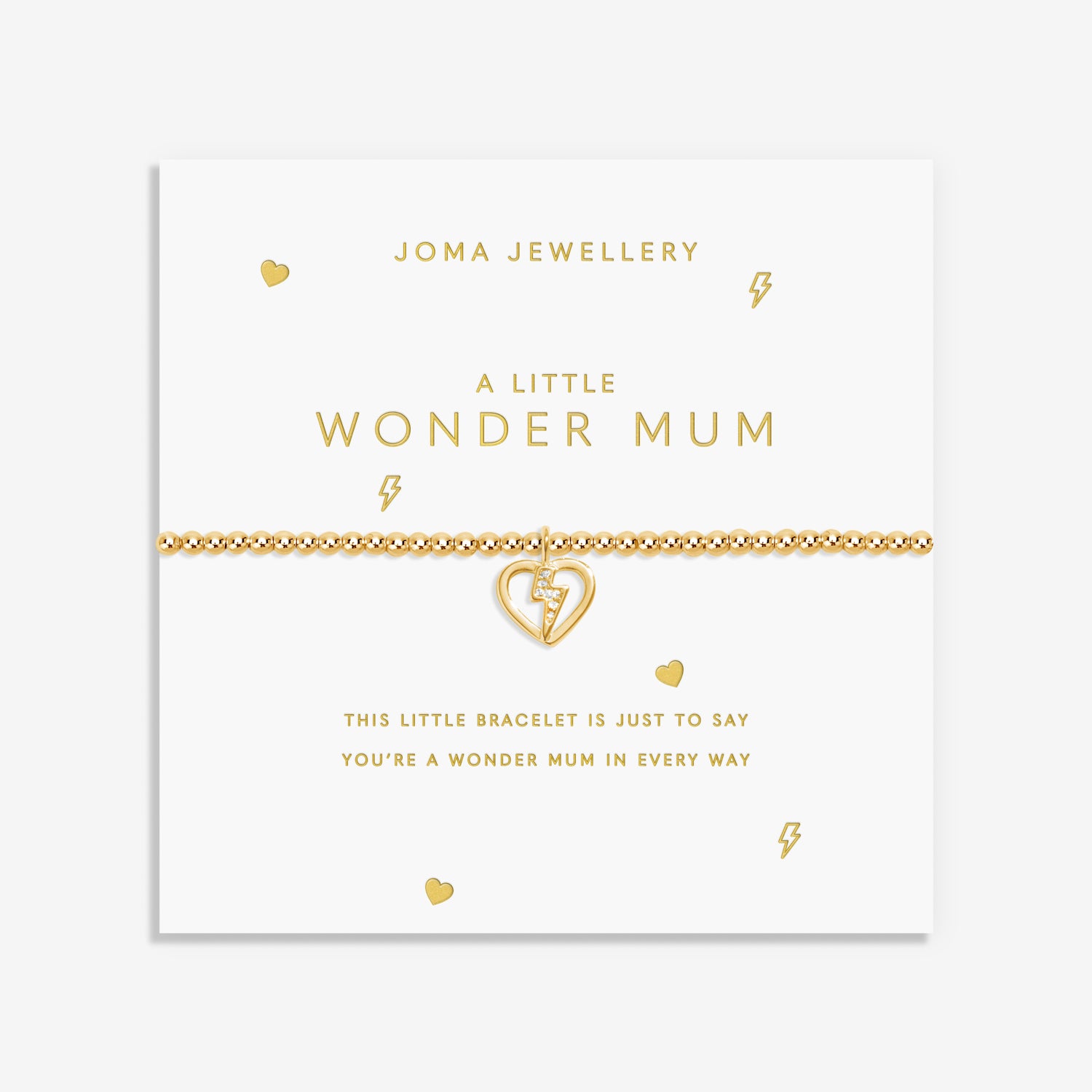 Joma Jewellery Gold A Little | Wonder Mum | Gold Plated | Bracelet | 17.5cm Stretch