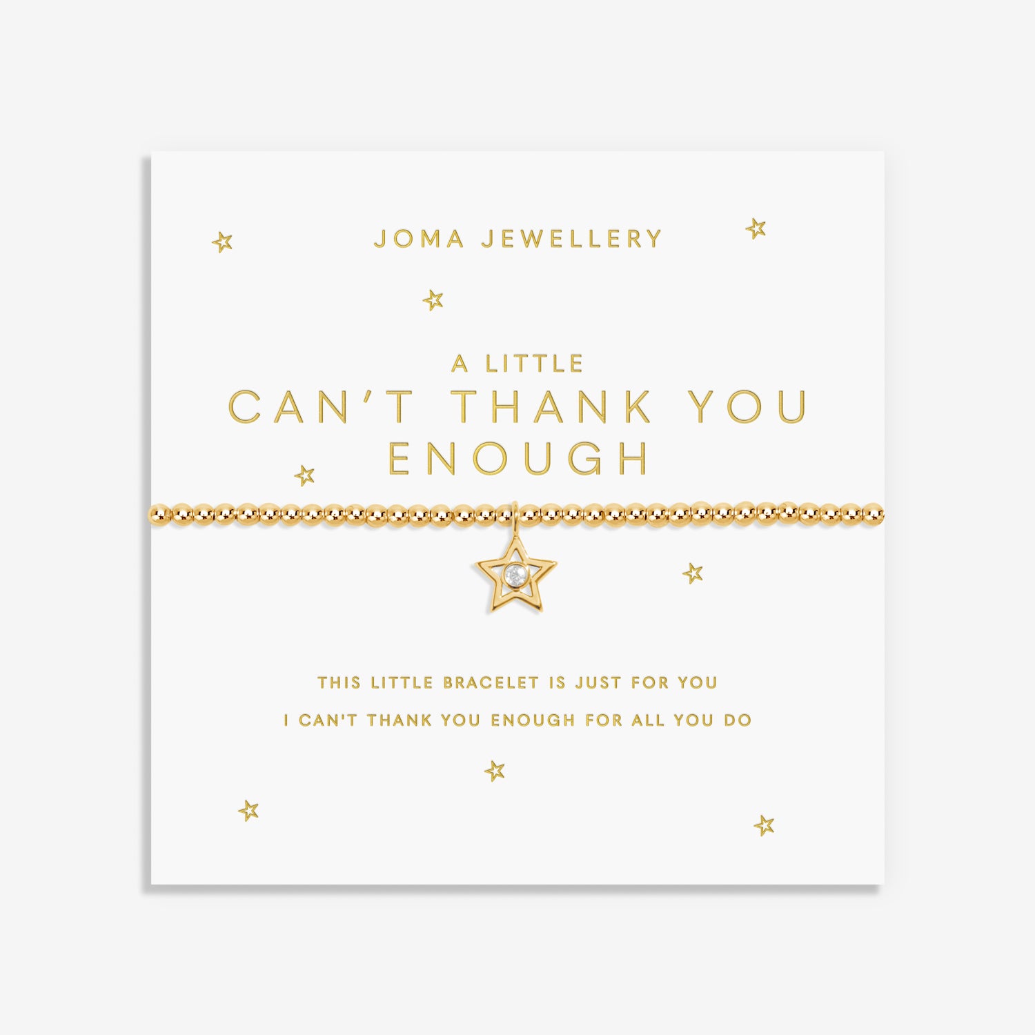 Joma Jewellery Gold A Little | Can'T Thank You Enough | Gold Plated | Bracelet | 17.5cm Stretch