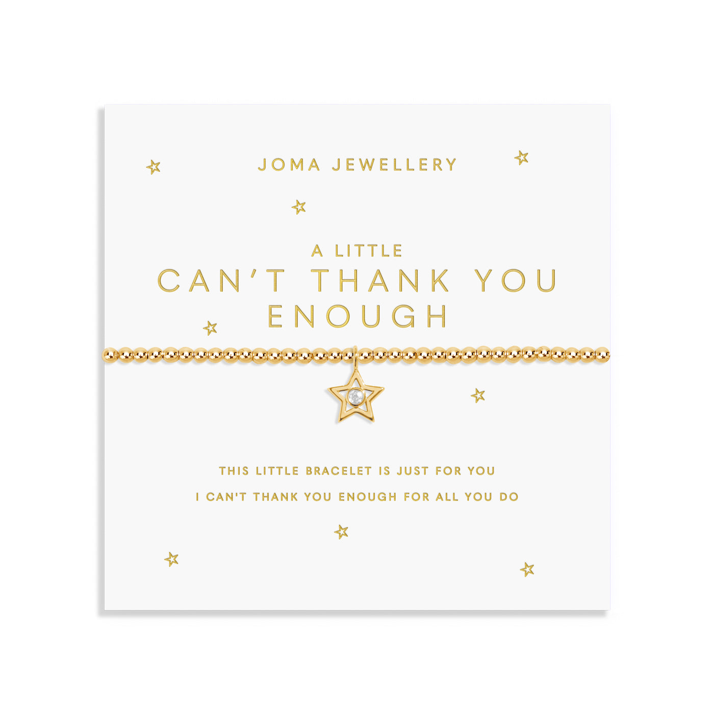 Joma Jewellery Gold A Little | Can'T Thank You Enough | Gold Plated | Bracelet | 17.5cm Stretch