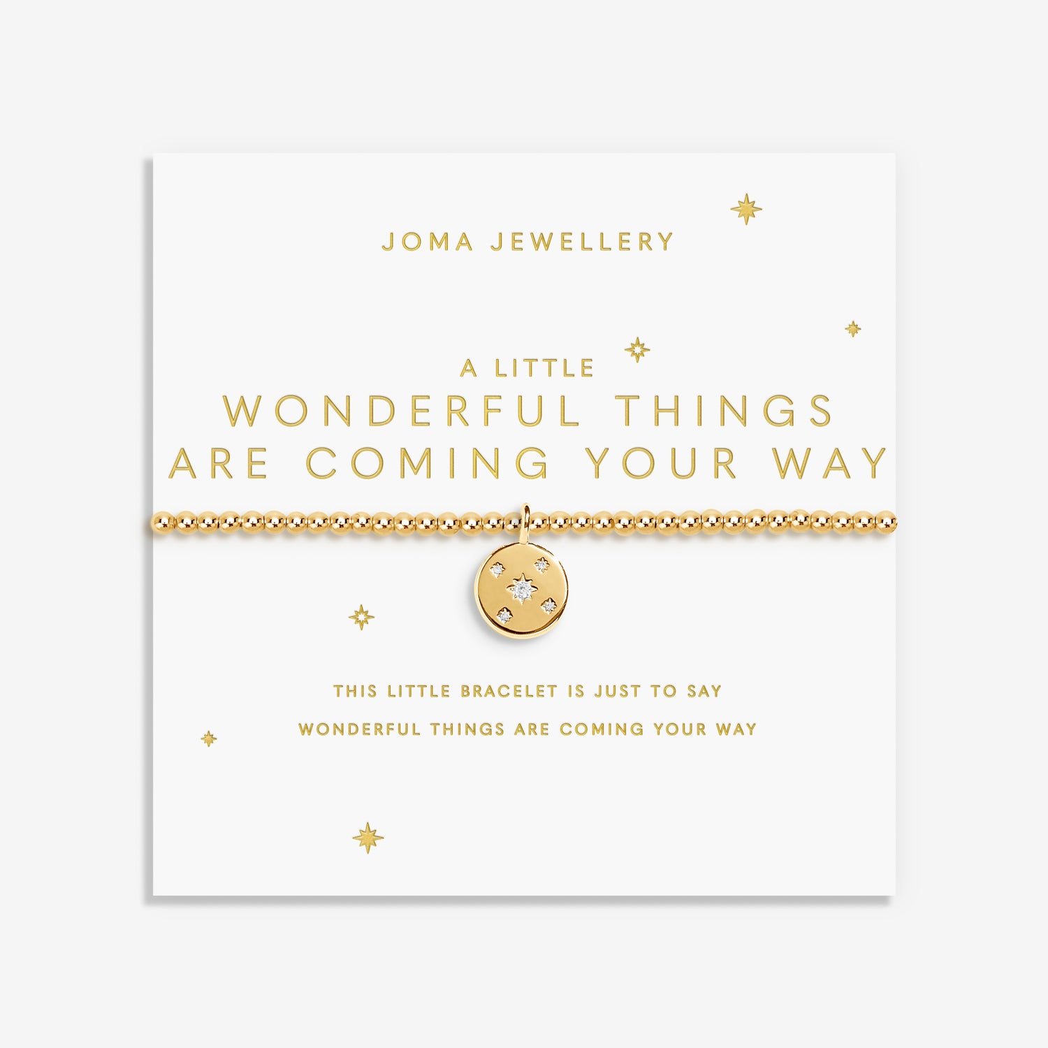 Joma Jewellery Gold A Little | Wonderful Things Are Coming Your Way | Gold Plated | Bracelet | 17.5cm Stretch