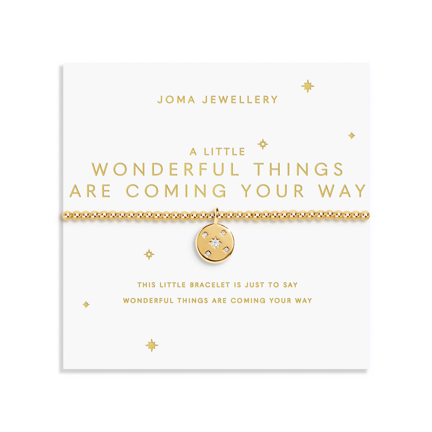 Joma Jewellery Gold A Little | Wonderful Things Are Coming Your Way | Gold Plated | Bracelet | 17.5cm Stretch
