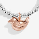 Joma Jewellery Christmas Cracker | Christmas Robin | Silver & Rose Gold Plated | Bracelet | 17.5cm Stretch