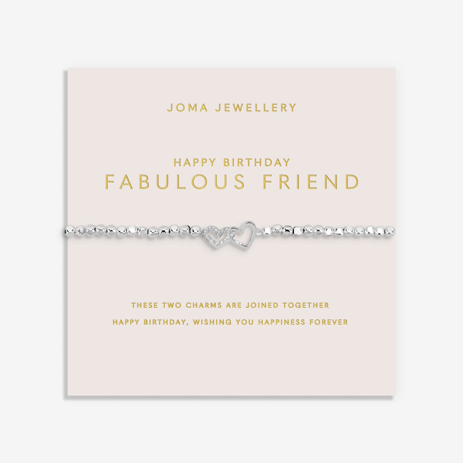 Joma Jewellery Forever Yours | Happy Birthday Fabulous Friend | Silver Plated | Bracelet | 17.5cm Stretch