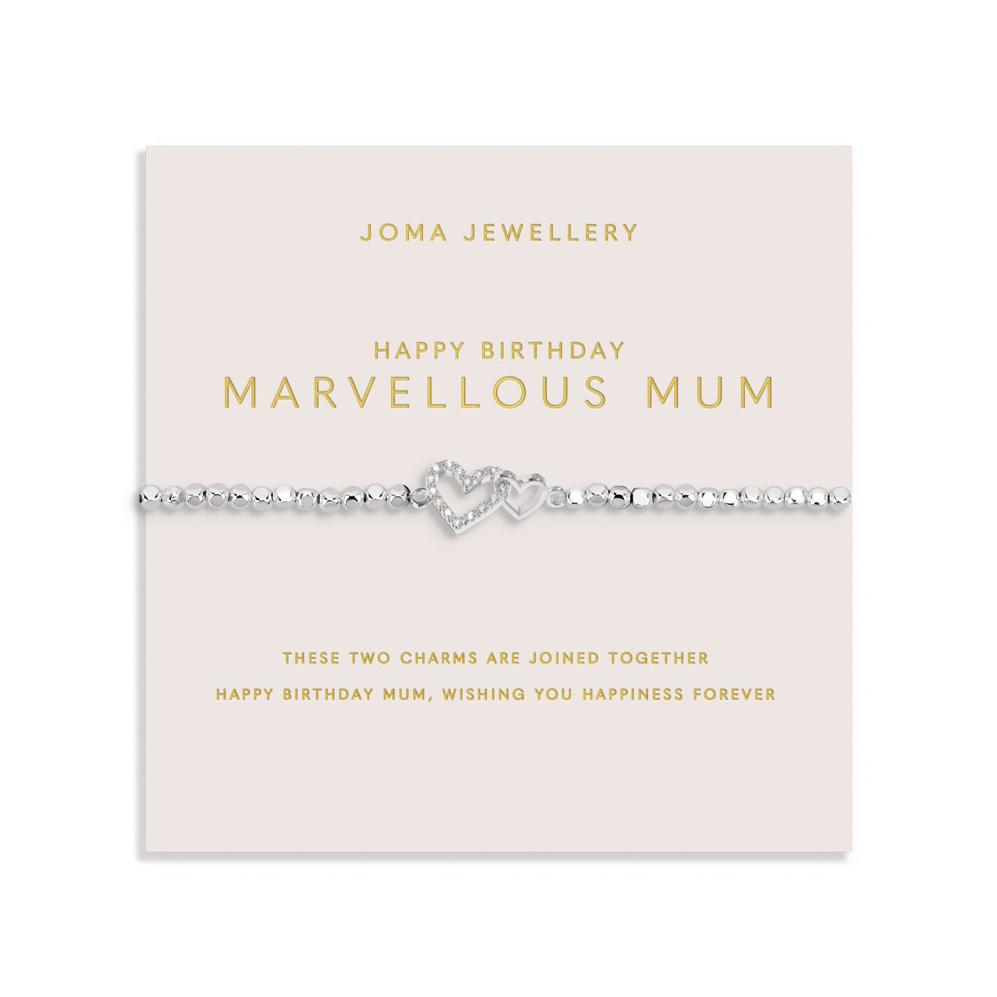 Joma Jewellery Forever Yours | Happy Birthday Marvellous Mum | Silver Plated | Bracelet | 17.5cm Stretch