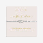 Joma Jewellery Forever Yours | Happy Birthday Amazing Auntie | Silver Plated | Bracelet | 17.5cm Stretch