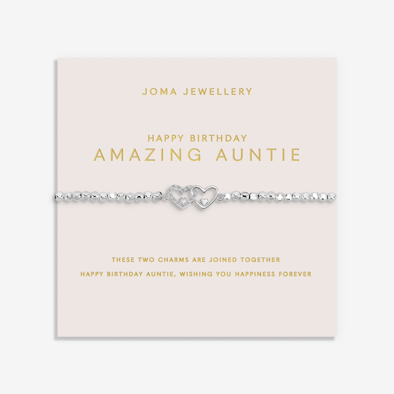 Joma Jewellery Forever Yours | Happy Birthday Amazing Auntie | Silver Plated | Bracelet | 17.5cm Stretch