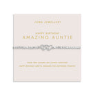 Joma Jewellery Forever Yours | Happy Birthday Amazing Auntie | Silver Plated | Bracelet | 17.5cm Stretch
