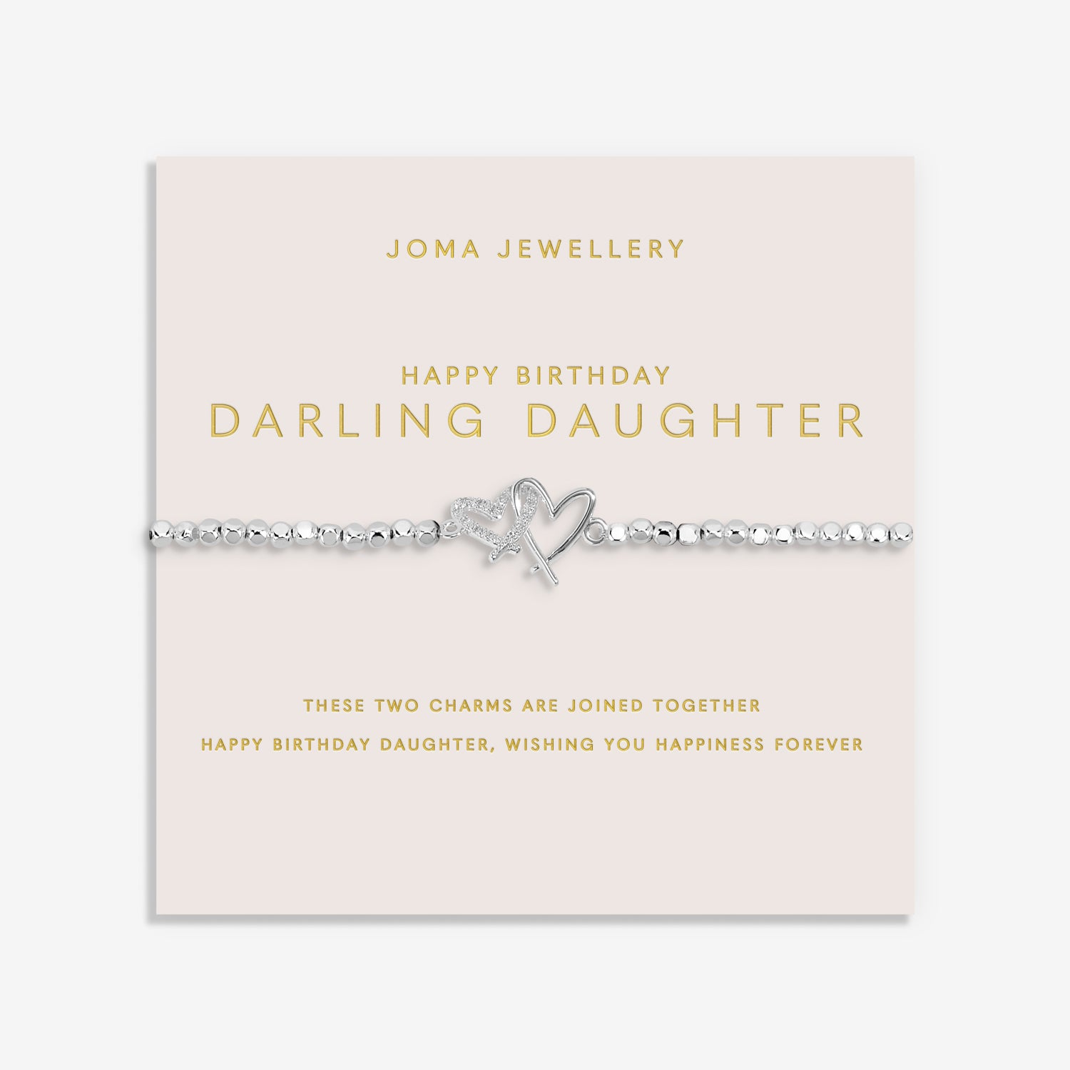 Joma Jewellery Forever Yours | Happy Birthday Darling Daughter | Silver Plated | Bracelet | 17.5cm Stretch
