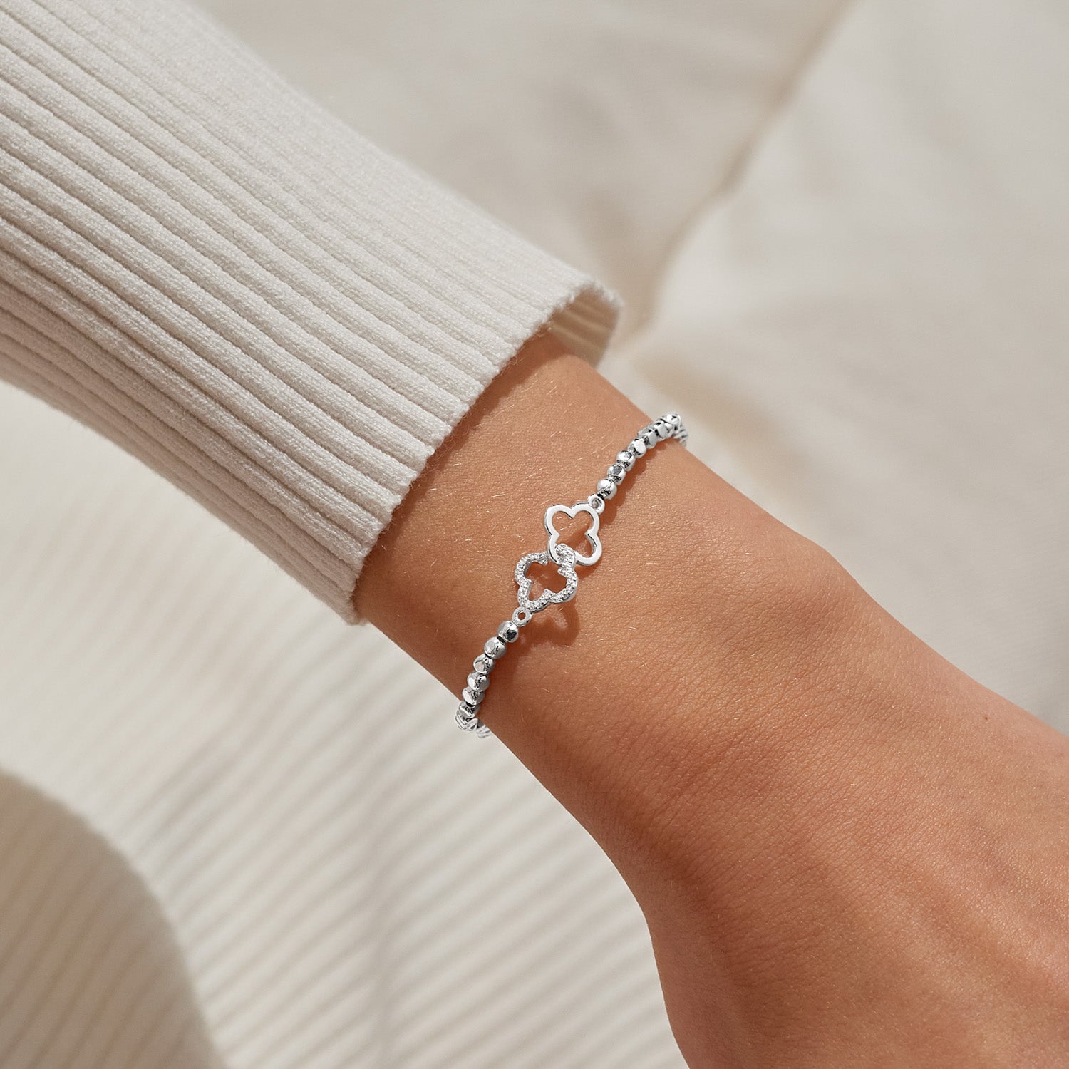 Joma Jewellery Forever Yours | Make Your Own Luck | Silver Plated | Bracelet | 17.5cm Stretch