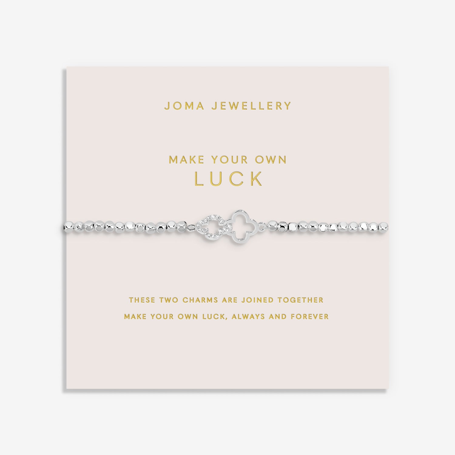 Joma Jewellery Forever Yours | Make Your Own Luck | Silver Plated | Bracelet | 17.5cm Stretch