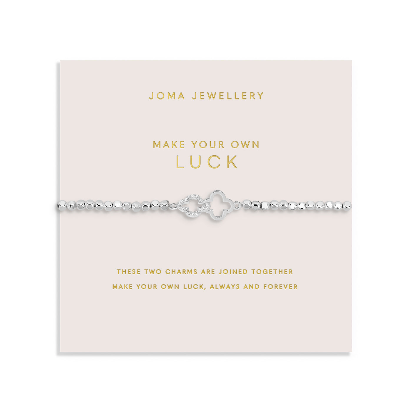 Joma Jewellery Forever Yours | Make Your Own Luck | Silver Plated | Bracelet | 17.5cm Stretch