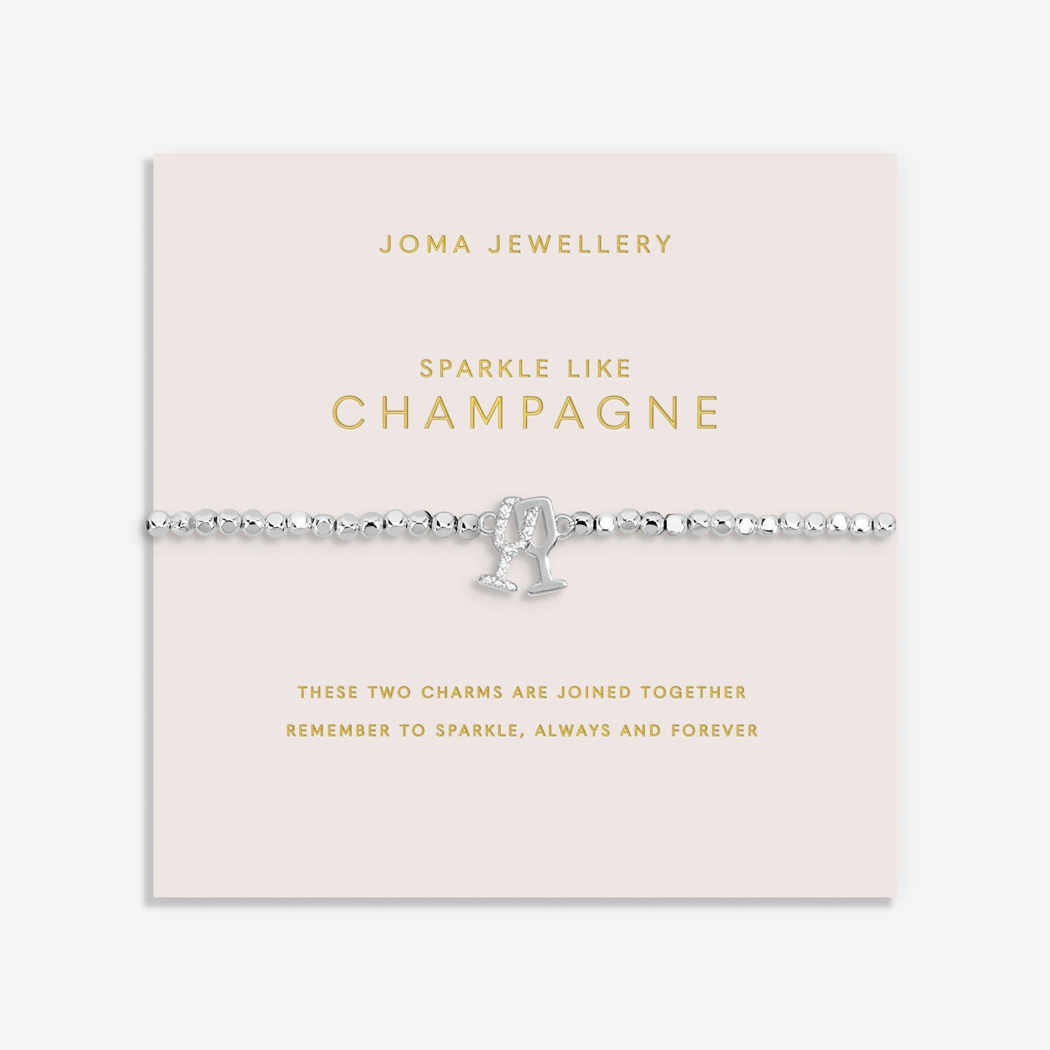 Joma Jewellery Forever Yours | Sparkle Like Champagne | Silver Plated | Bracelet | 17.5cm Stretch