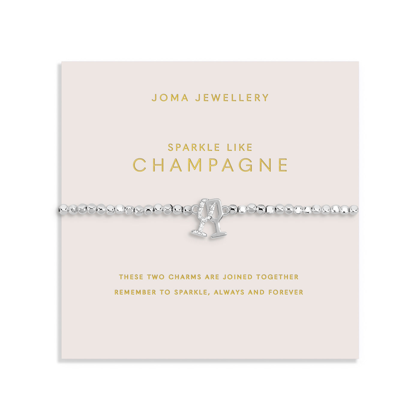 Joma Jewellery Forever Yours | Sparkle Like Champagne | Silver Plated | Bracelet | 17.5cm Stretch