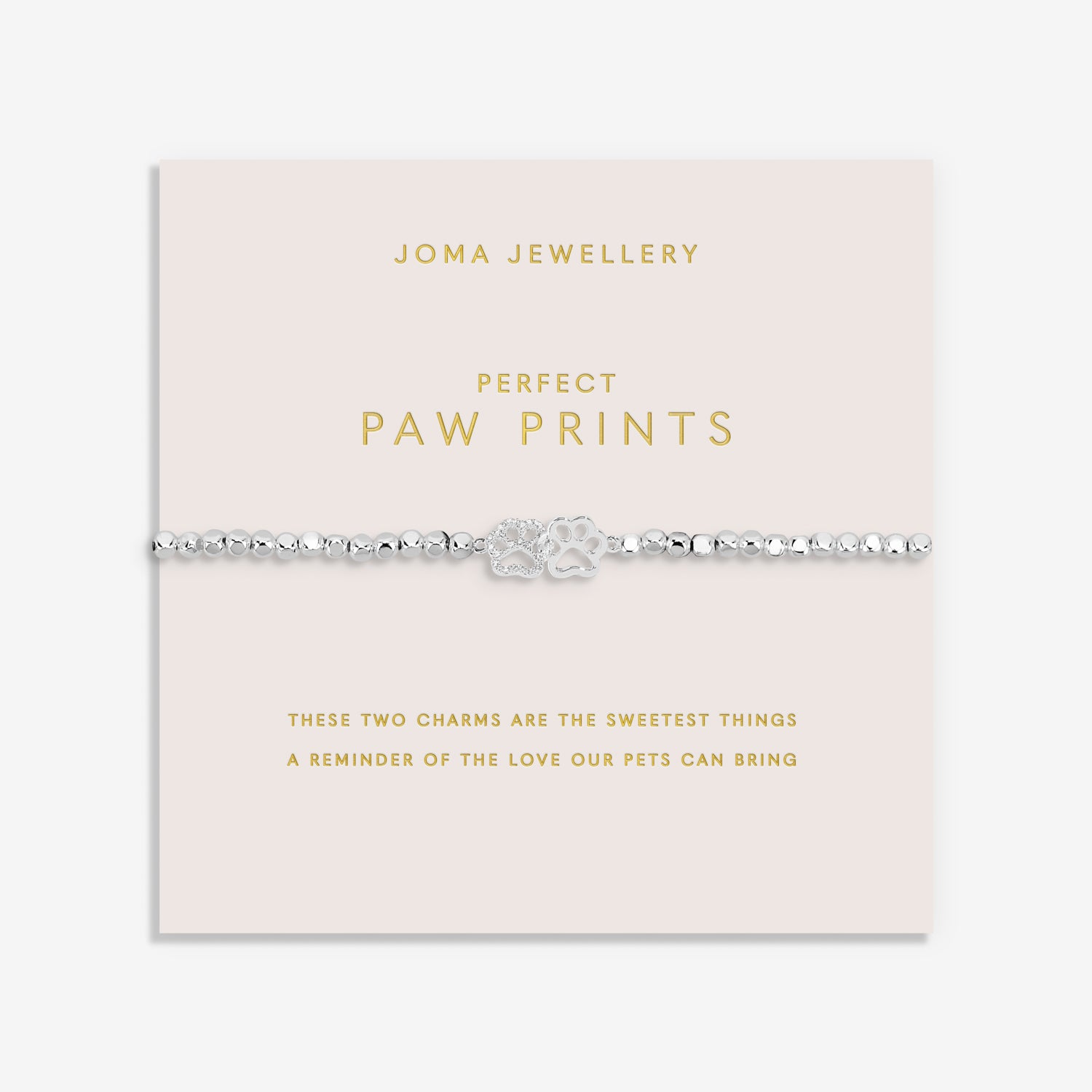 Joma Jewellery Forever Yours | Perfect Paw Print | Silver Plated | Bracelet | 17.5cm Stretch