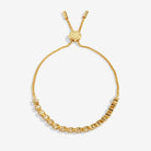 Joma Jewellery Bracelet Bar | Round Cz Tennis | Gold Plated | Bracelet | 24.5cm Adjustable