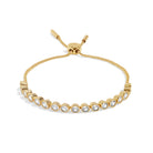 Joma Jewellery Bracelet Bar | Round Cz Tennis | Gold Plated | Bracelet | 24.5cm Adjustable