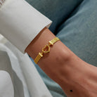 Joma Jewellery Bracelet Bar | Gold Heart Clasp | Gold Plated | Bracelet | 18cm