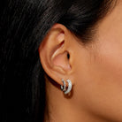 Joma Jewellery Soul Shine Stack | Statement Hearts | Silver Plated | Set Of 2 Hoop Earrings