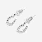 Joma Jewellery Soul Shine Stack | Statement Hearts | Silver Plated | Set Of 2 Hoop Earrings