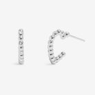 Joma Jewellery Soul Shine Stack | Statement Hearts | Silver Plated | Set Of 2 Hoop Earrings