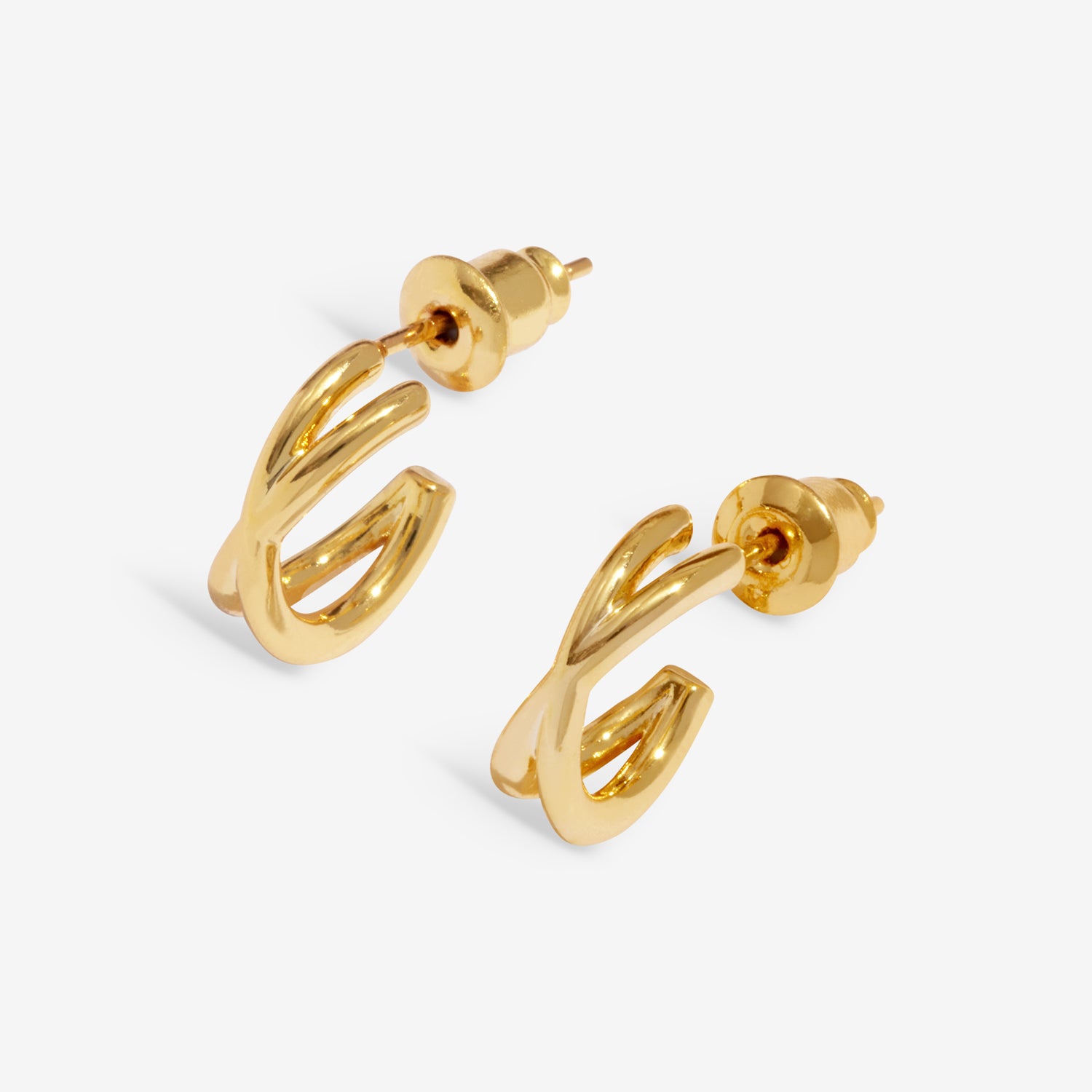 Joma Jewellery Soul Shine Stack | Crossover | Gold Plated | Set Of 2 Hoop Earrings