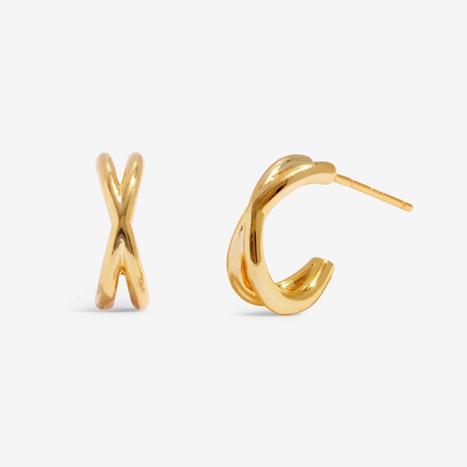 Joma Jewellery Soul Shine Stack | Crossover | Gold Plated | Set Of 2 Hoop Earrings