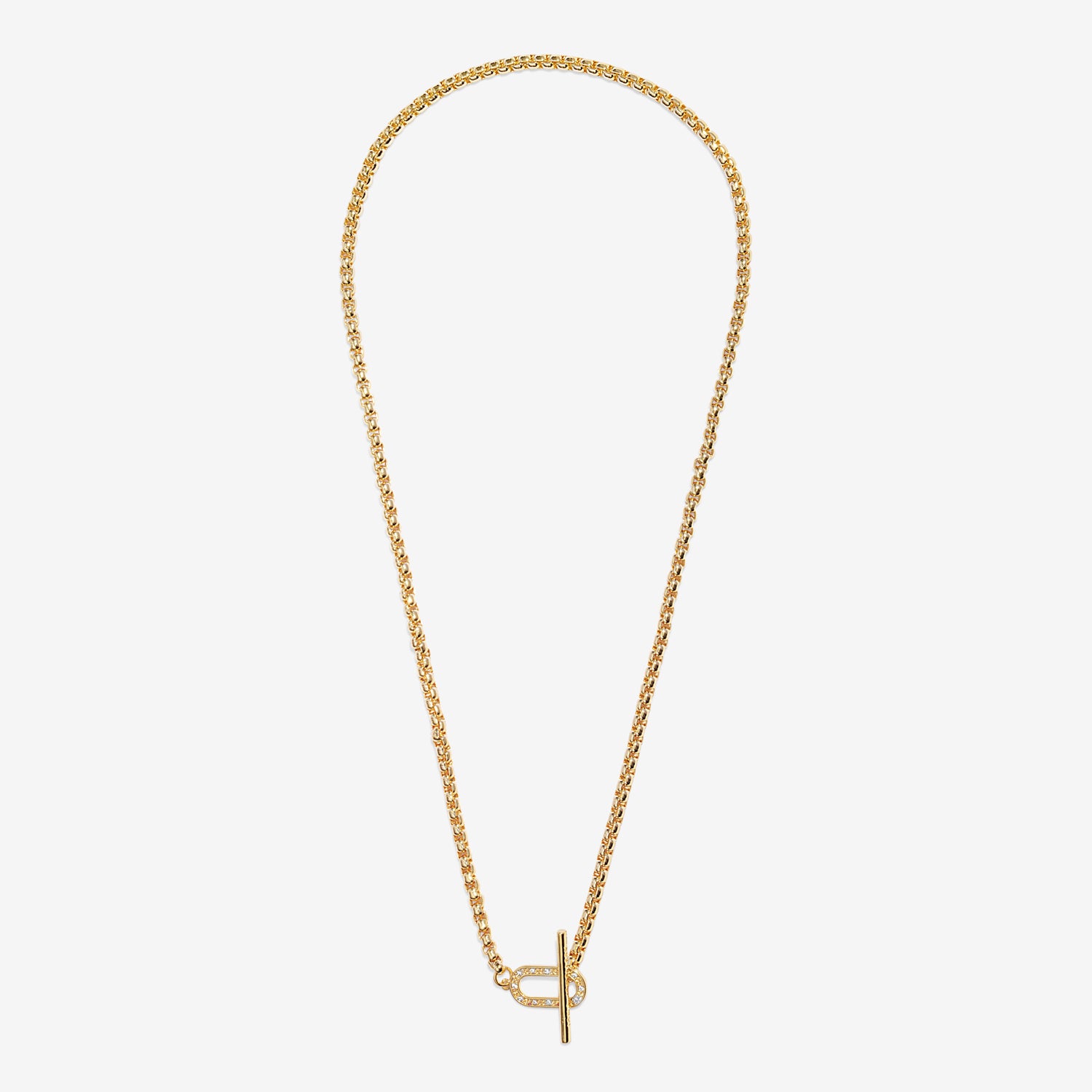 Joma Jewellery Evermore | Oval T-Bar | Gold Plated | Necklace | 42cm