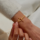 Joma Jewellery Evermore | Oval T-Bar | Gold Plated | Bracelet | 18.5cm