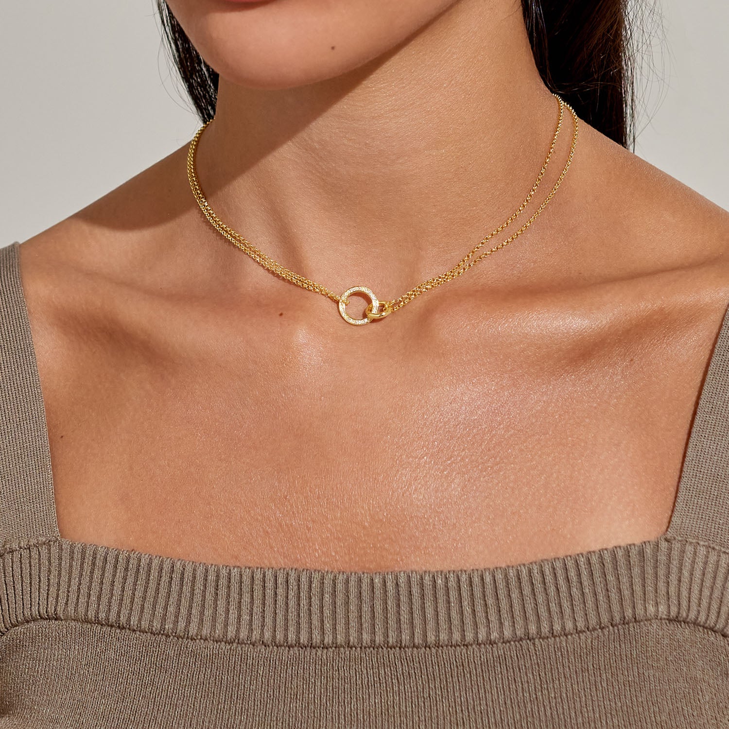 Joma Jewellery Evermore | Linked Circles | Gold Plated | Necklace | 40cm + 5cm Extender