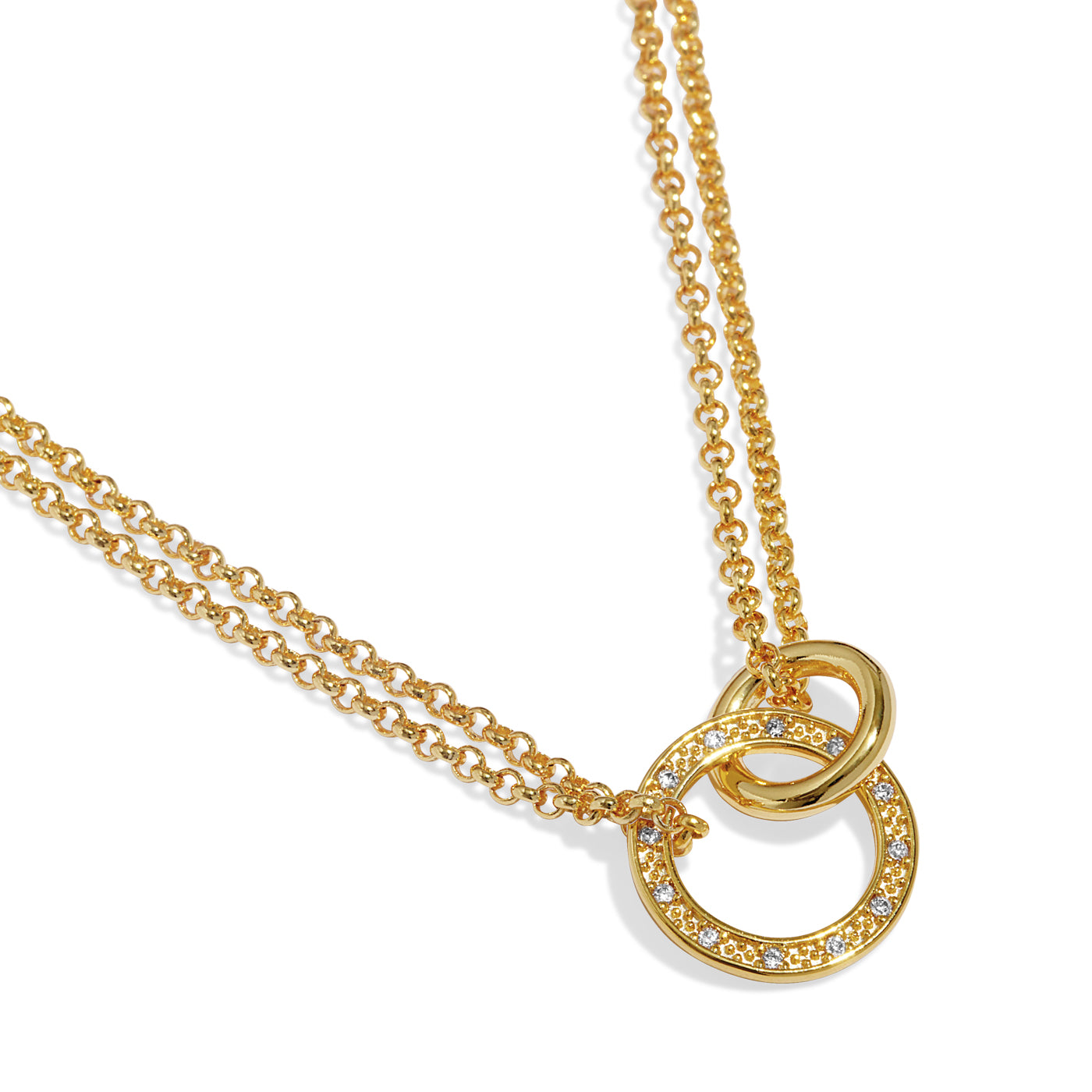 Joma Jewellery Evermore | Linked Circles | Gold Plated | Necklace | 40cm + 5cm Extender