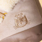 close up of Jellycat Amuseables Perta Snow Boot showing jellycat logo