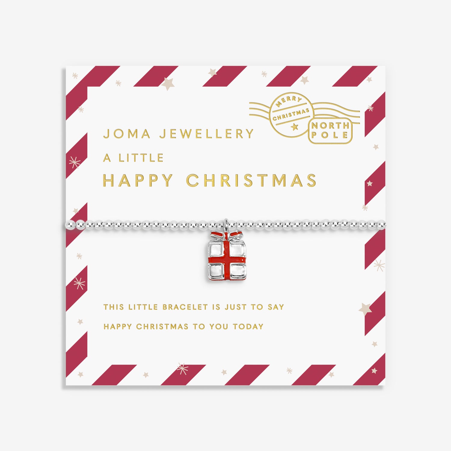 Joma Jewellery Kids' | Love From Santa | Happy Christmas | Silver Plated | Bracelet | 15.5cm Stretch