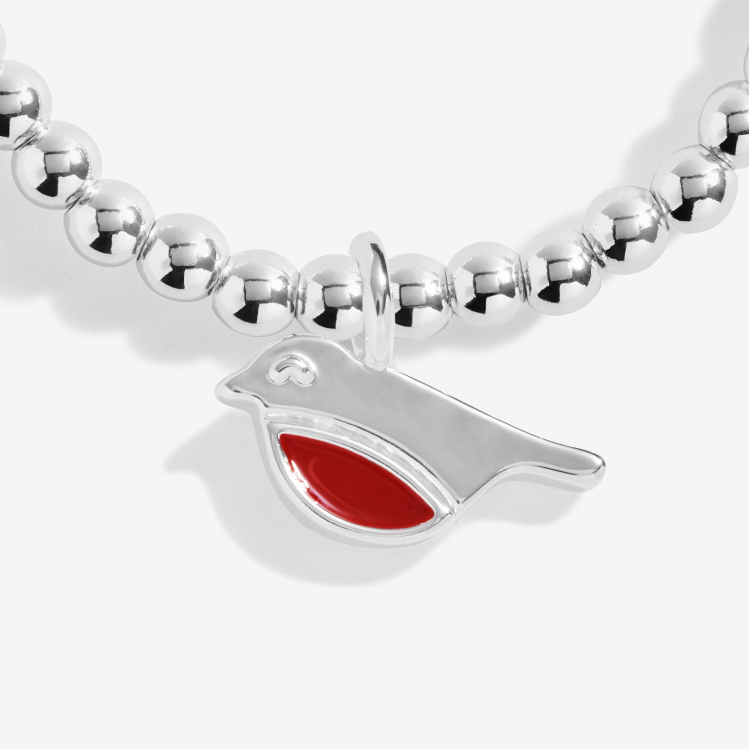 Joma Jewellery Kids' Christmas Cracker | Christmas Robin | Silver Plated | Bracelet | 15.5cm Stretch