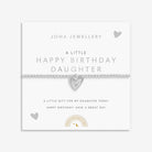 Joma Jewellery Kids' A Little | Happy Birthday Daughter | Silver Plated | Bracelet | 15.5cm Stretch