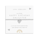 Joma Jewellery Kids' A Little | Happy Birthday Daughter | Silver Plated | Bracelet | 15.5cm Stretch