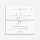 Joma Jewellery Kids' A Little | Happy Birthday Niece | Silver Plated | Bracelet | 15.5cm Stretch