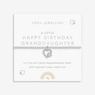 Joma Jewellery Kids' A Little | Happy Birthday Granddaughter | Silver Plated | Bracelet | 15.5cm Stretch